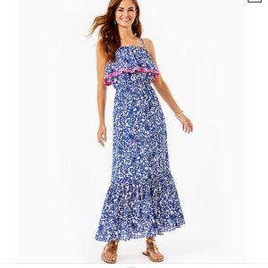 NWOT Lilly Pulitzer Krillin it Ruffle Maxi Dress